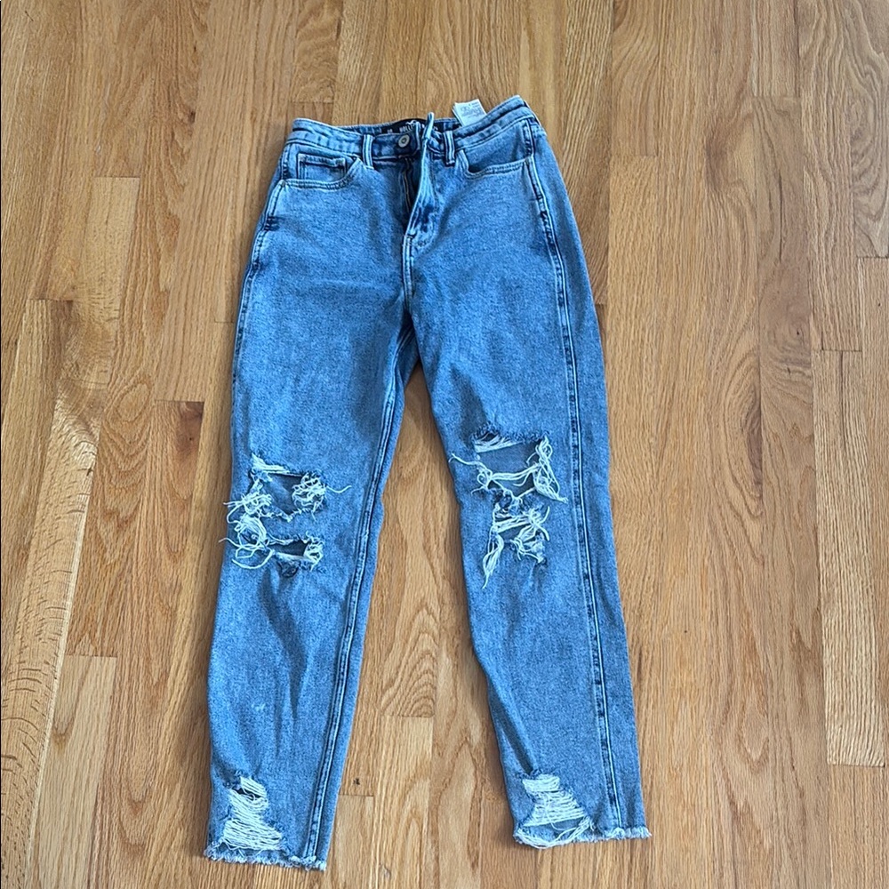 Hollister Blue Distressed Skinny Jeans